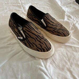 Vans slip on tiger print